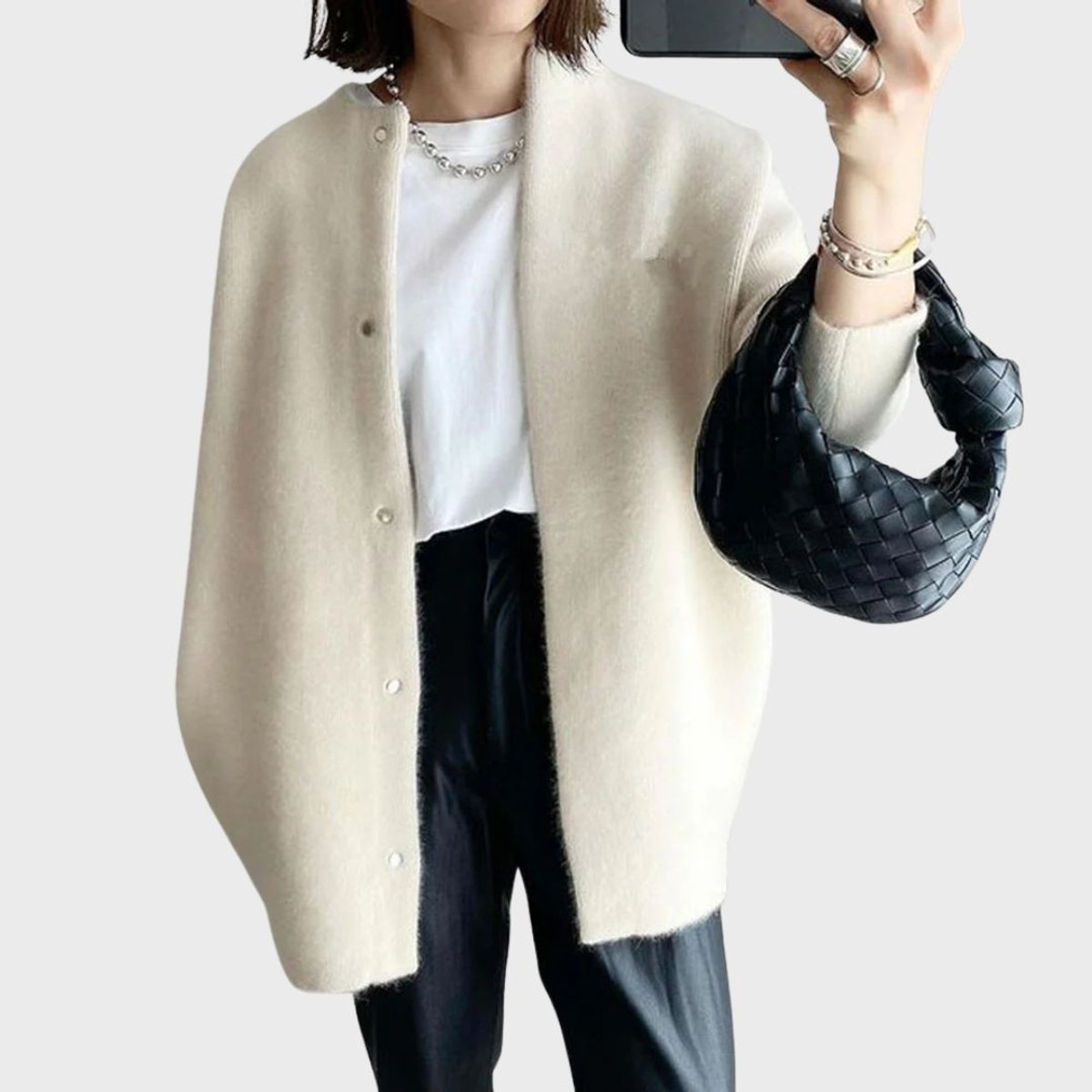Isla | Women's Oversized Snap-Button Knit Cardigan