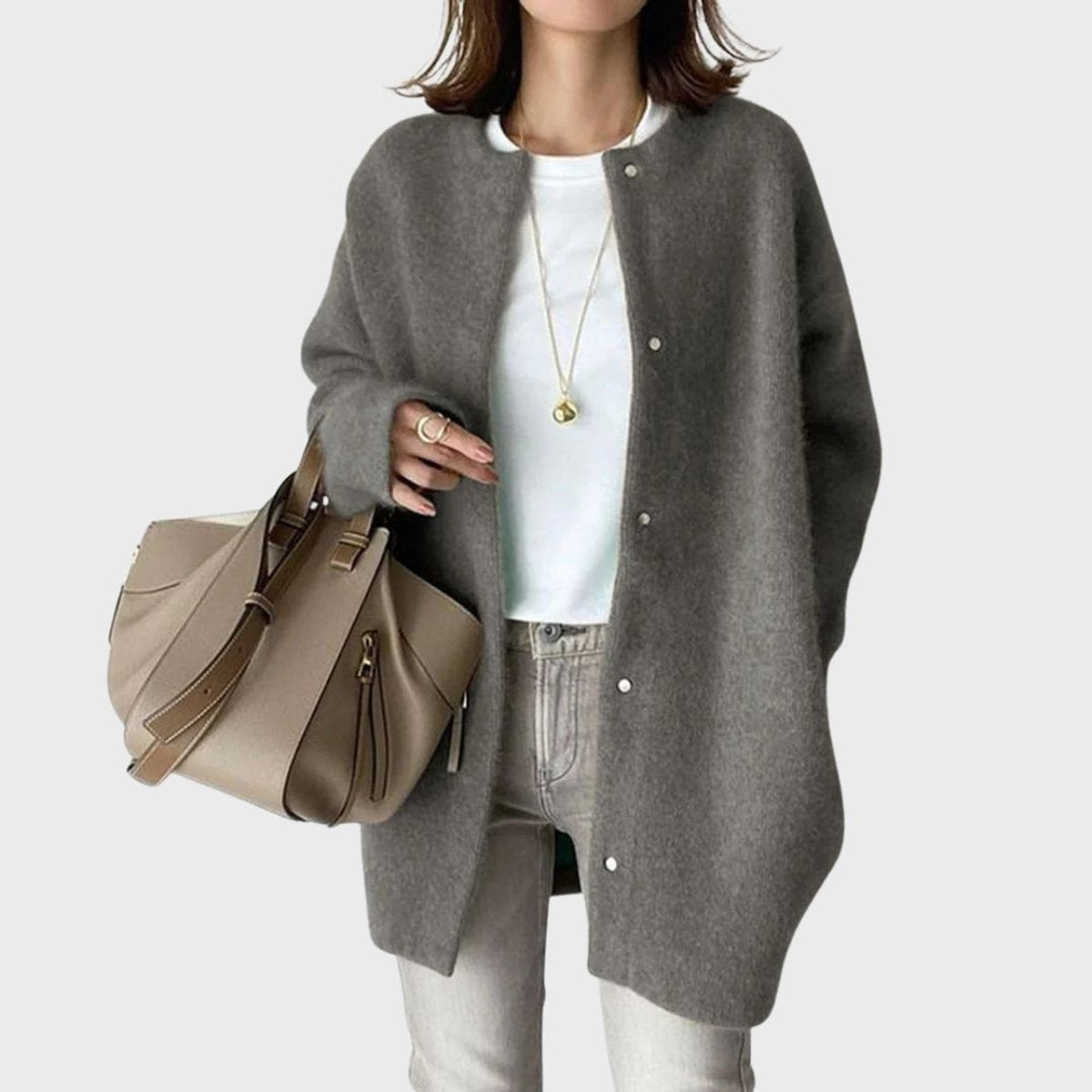 Isla | Women's Oversized Snap-Button Knit Cardigan