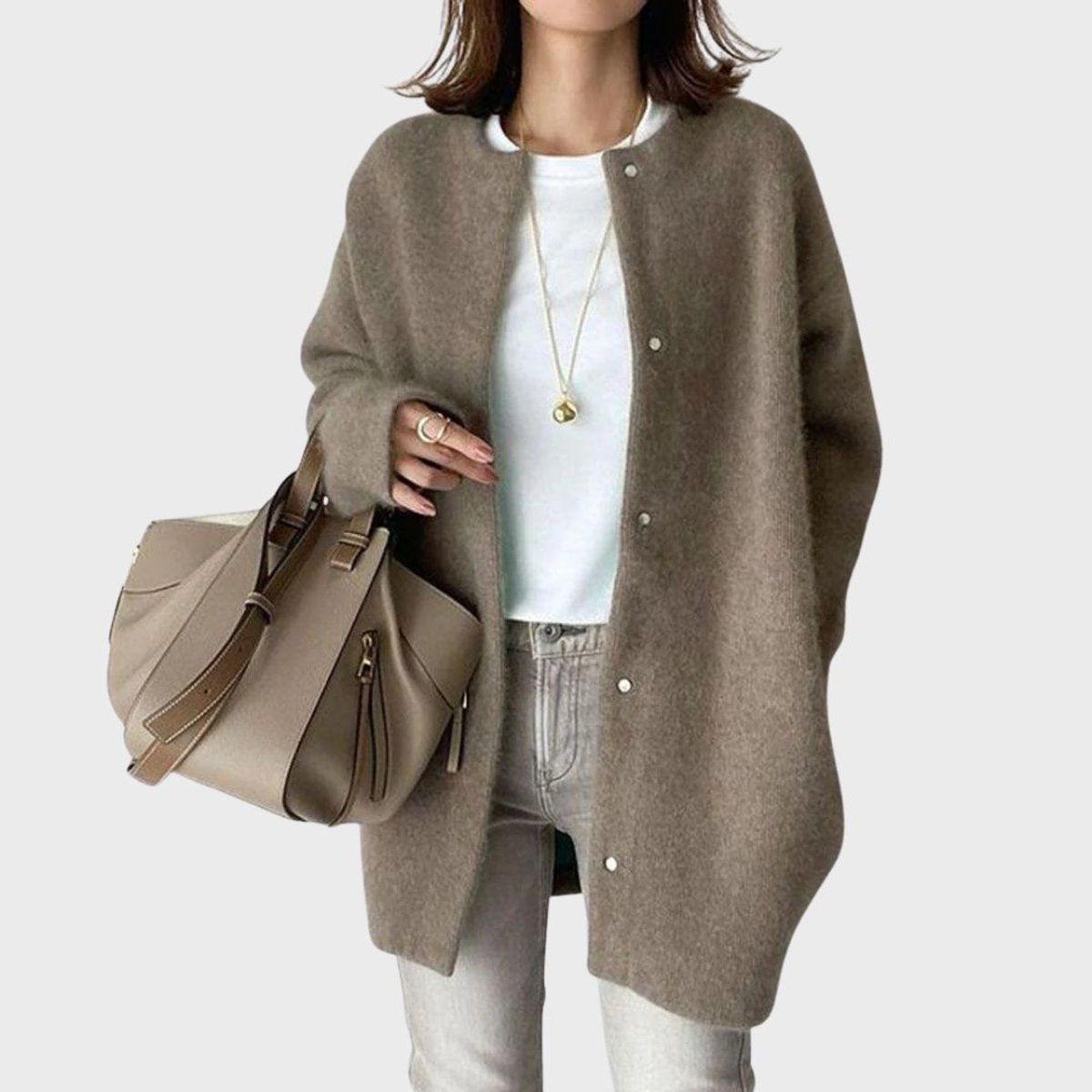 Isla | Women's Oversized Snap-Button Knit Cardigan