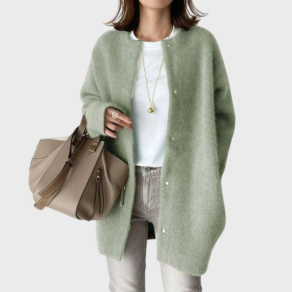 Isla | Women's Oversized Snap-Button Knit Cardigan