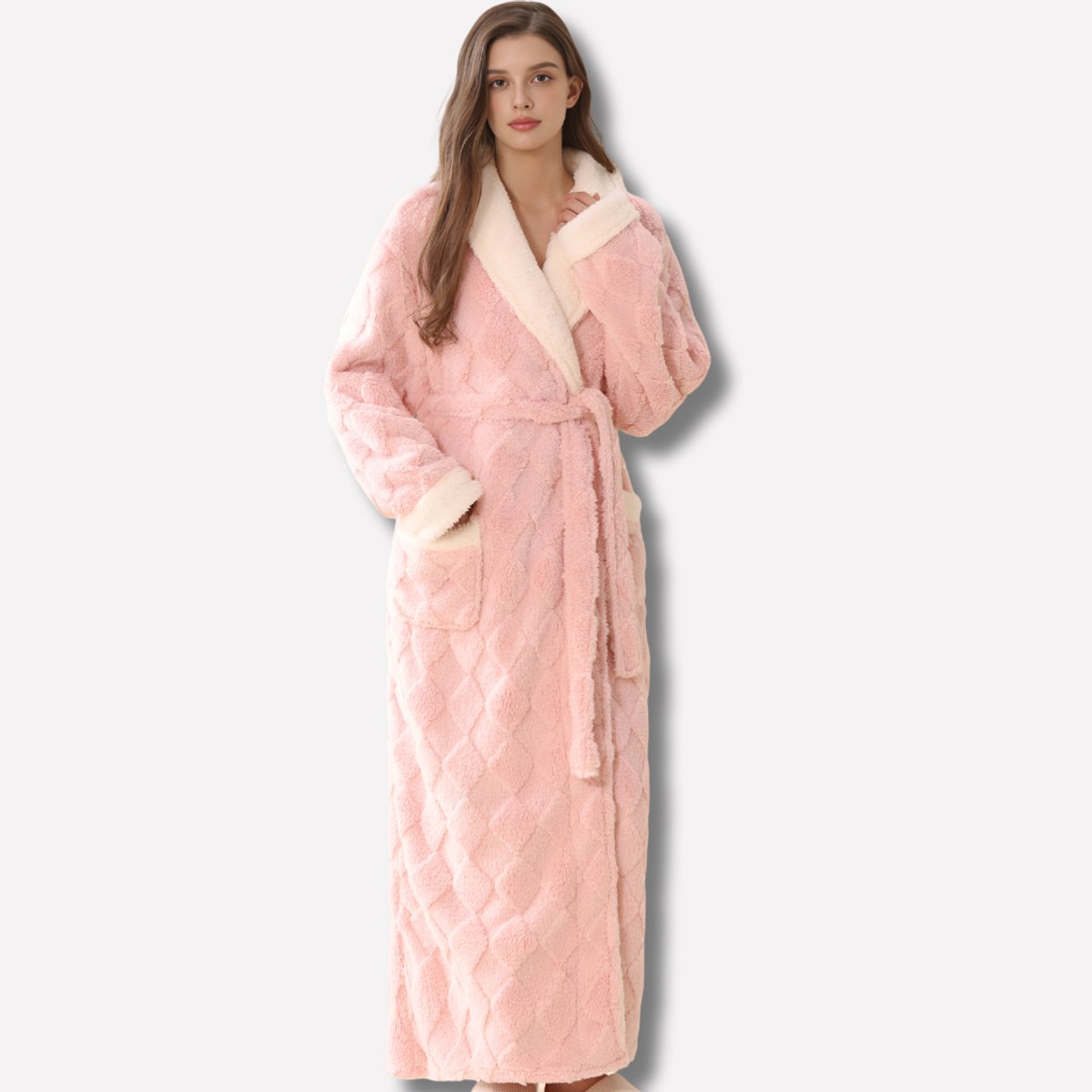 Florence | Womens Plush Fleece Long Dressing Gown Fluffy Bathrobe