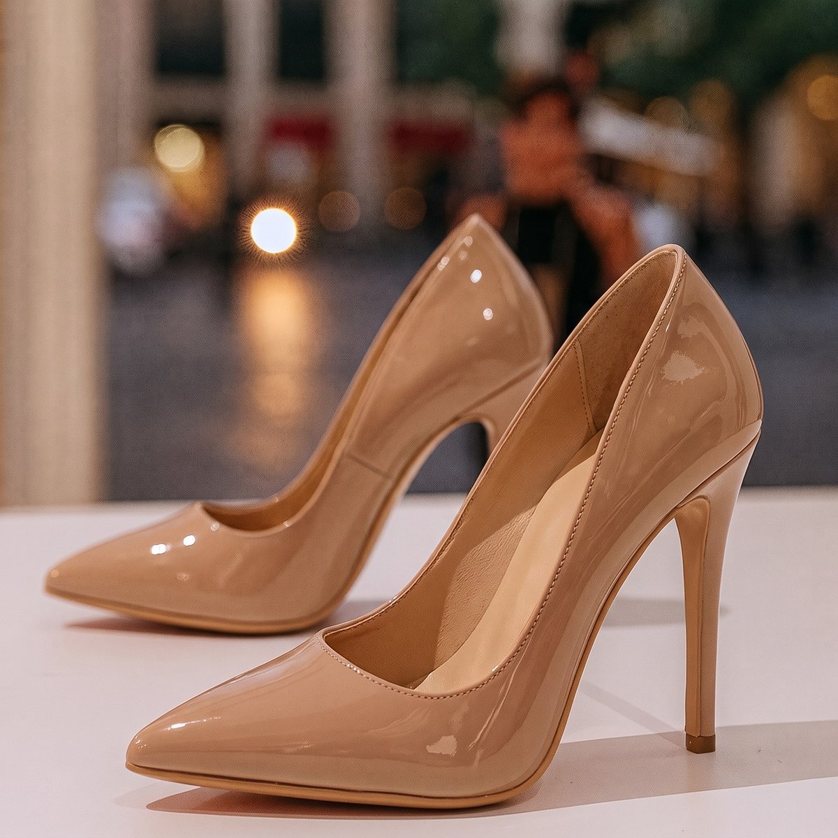 Scarlett | Womens Pointed-Toe Patent Stiletto Heeled Court Shoes