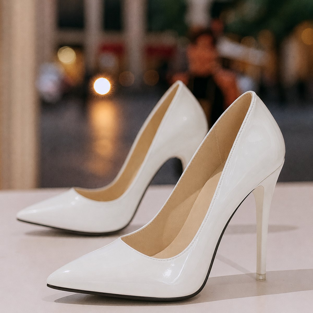 Scarlett | Womens Pointed-Toe Patent Stiletto Heeled Court Shoes