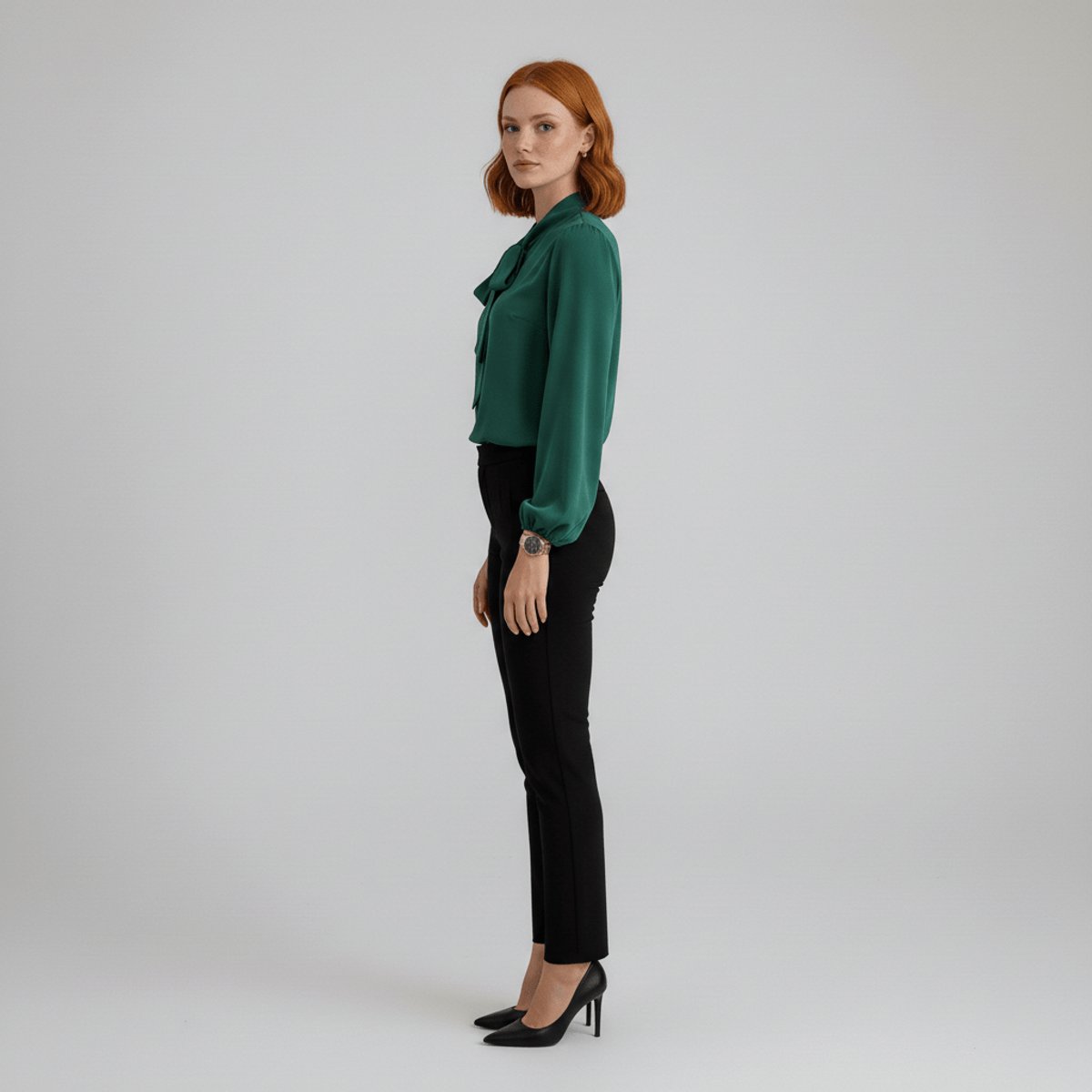 Ivy | Women's Relaxed-Fit Bow-Tie Neck Long-Sleeve Blouse