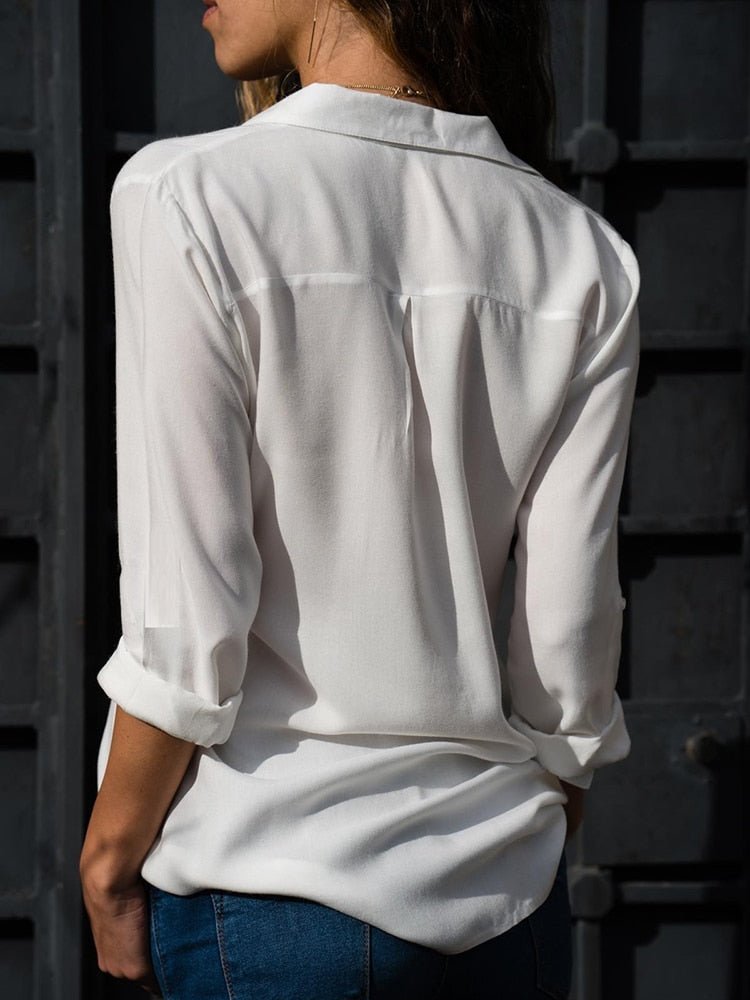 Ivy | Women's Relaxed-Fit Button-Down Roll-Sleeve Blouse