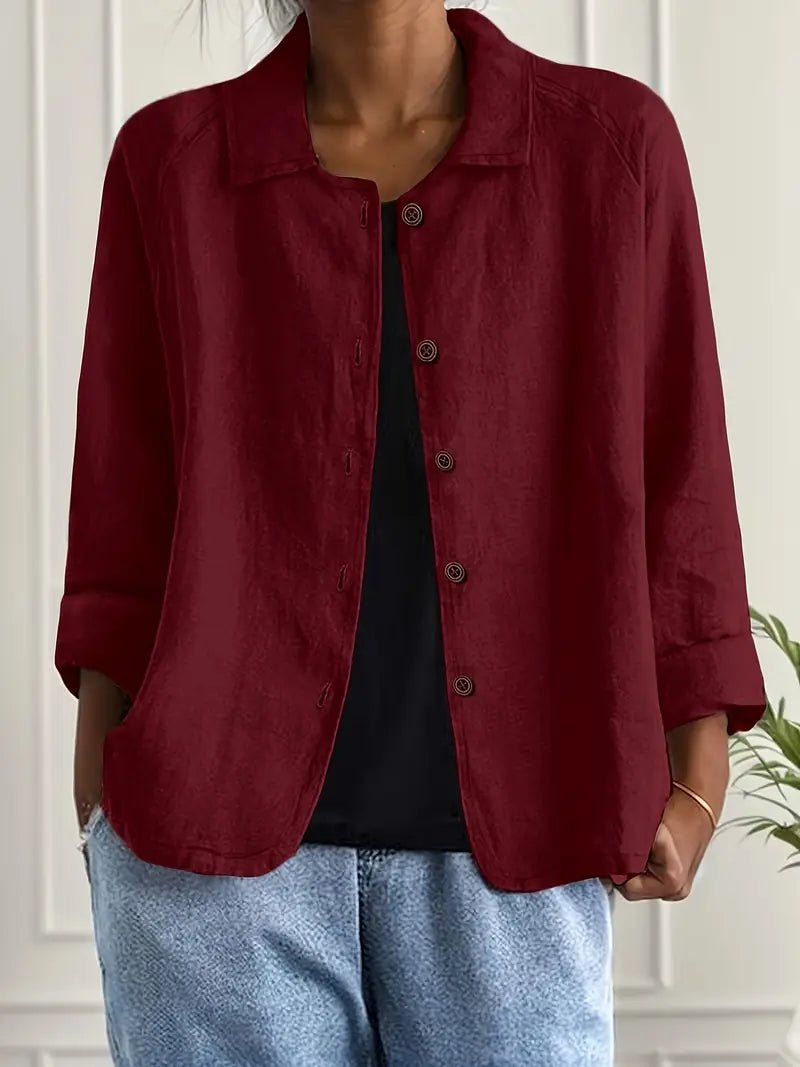 Willow | Women's Relaxed-Fit Collared Button-Front Long-Sleeve Shirt Jacket