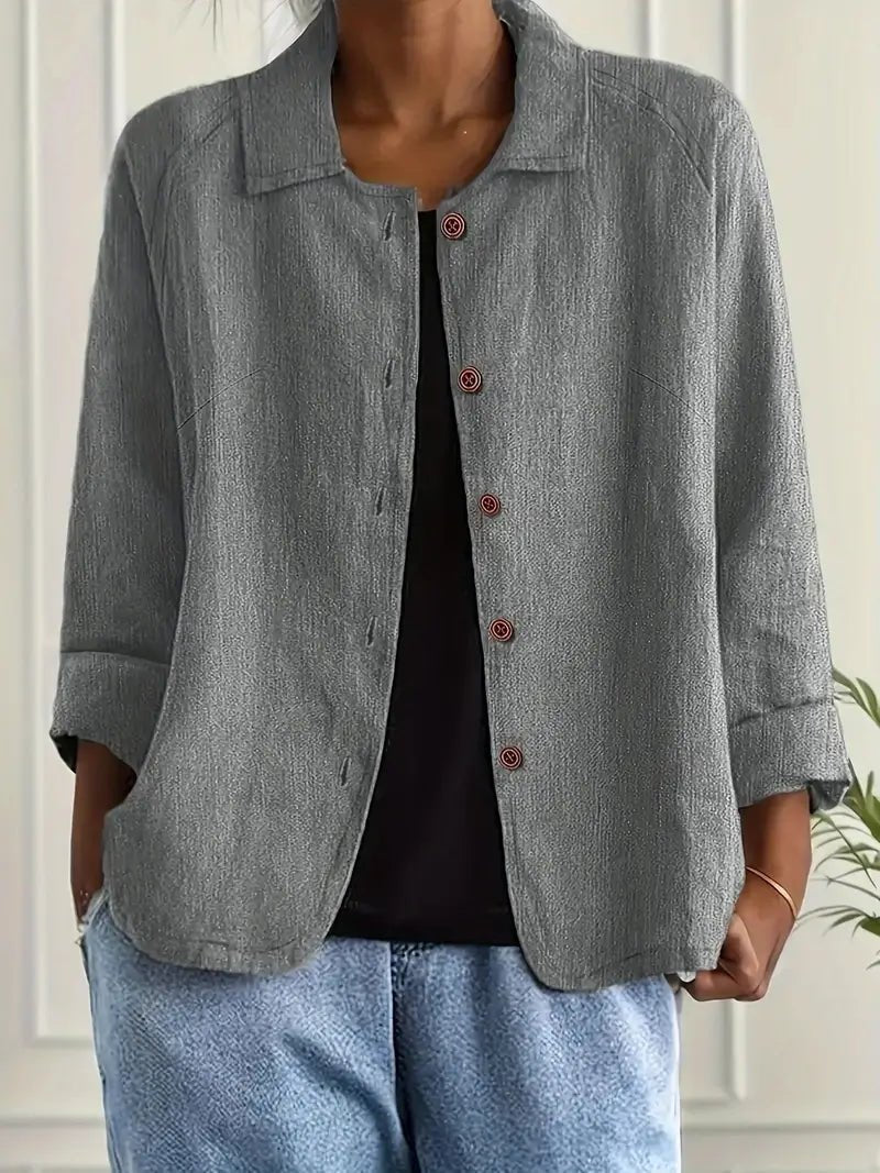Willow | Women's Relaxed-Fit Collared Button-Front Long-Sleeve Shirt Jacket