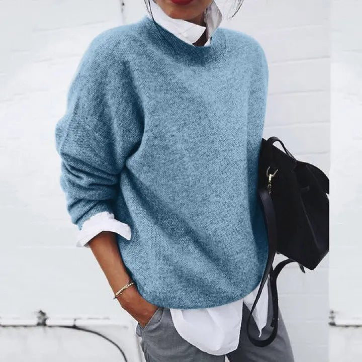 Emily | Women's Relaxed-Fit Crew-Neck Cashmere-Blend Jumper