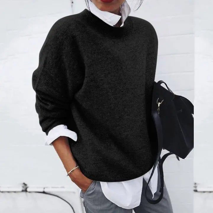 Emily | Women's Relaxed-Fit Crew-Neck Cashmere-Blend Jumper