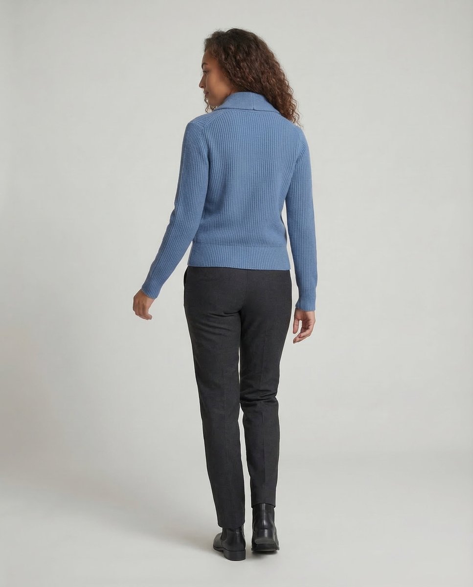 Sienna | Women's Ribbed Knit Button-Front Lapel Collar Cardigan