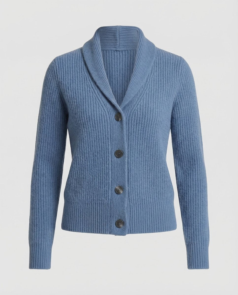 Sienna | Women's Ribbed Knit Button-Front Lapel Collar Cardigan