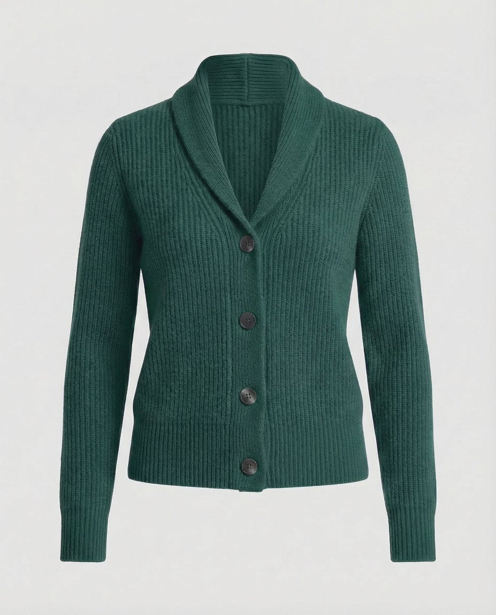 Sienna | Women's Ribbed Knit Button-Front Lapel Collar Cardigan