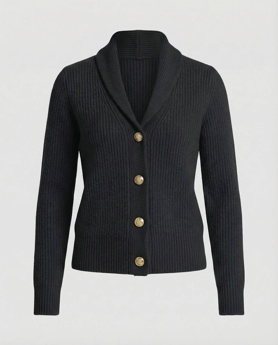 Sienna | Women's Ribbed Knit Button-Front Lapel Collar Cardigan
