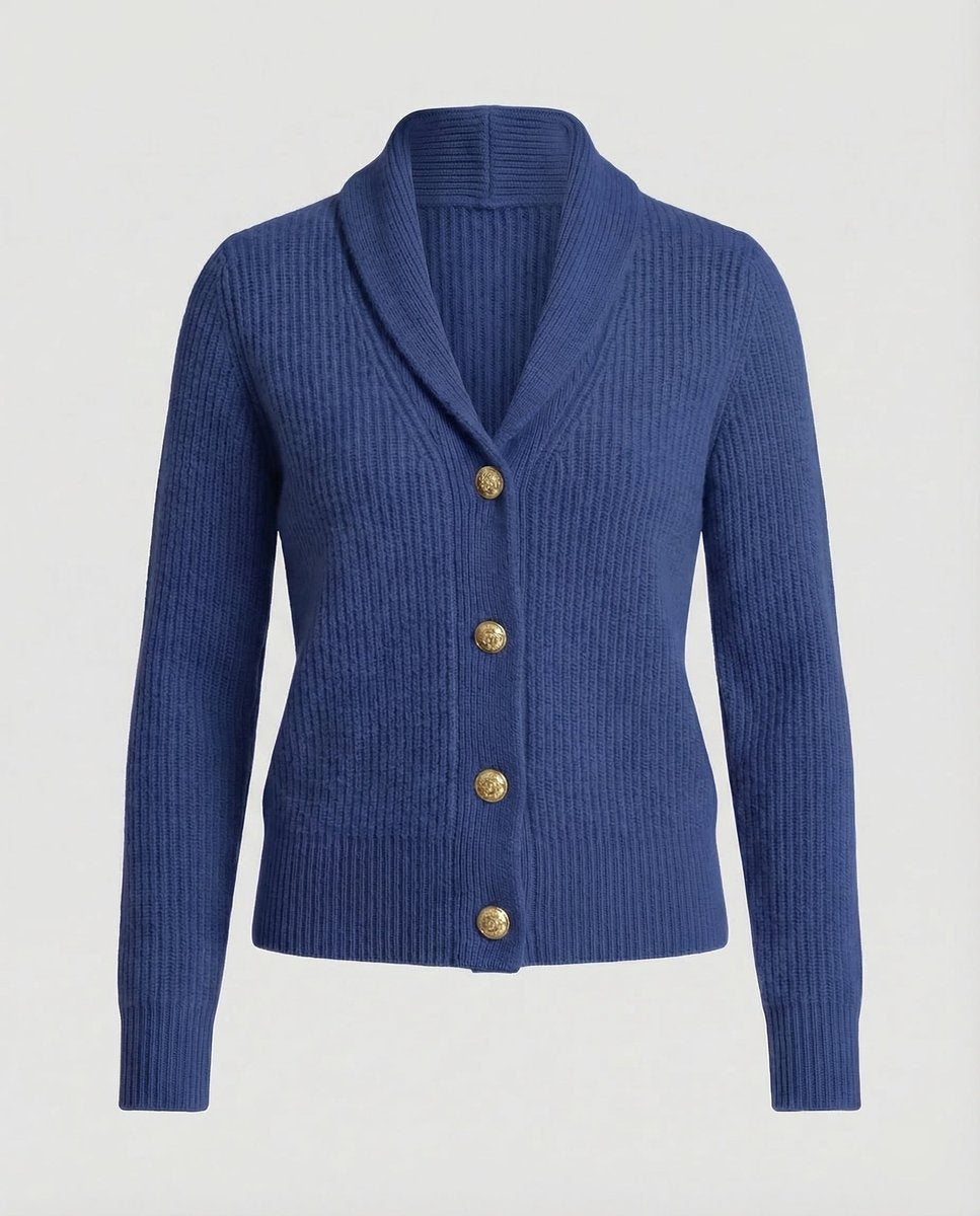 Sienna | Women's Ribbed Knit Button-Front Lapel Collar Cardigan