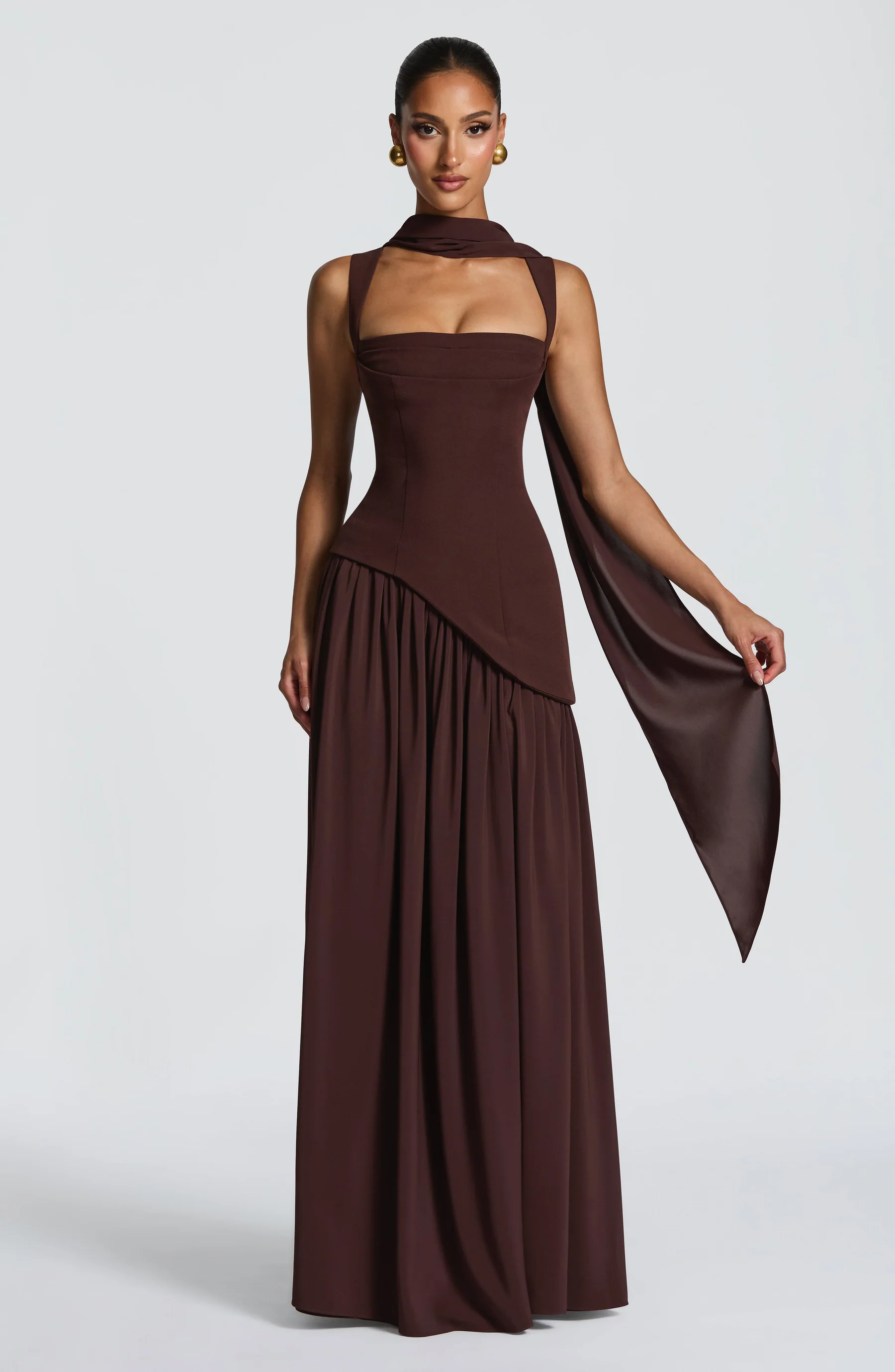 Women's Satin Finish Maxi Dress with Adjustable Straps