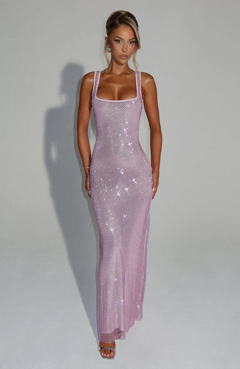 Ava | Women's Sequin Embellished Sleeveless Maxi Evening Gown