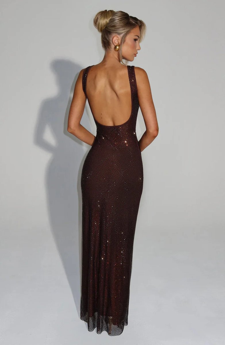 Ava | Women's Sequin Embellished Sleeveless Maxi Evening Gown