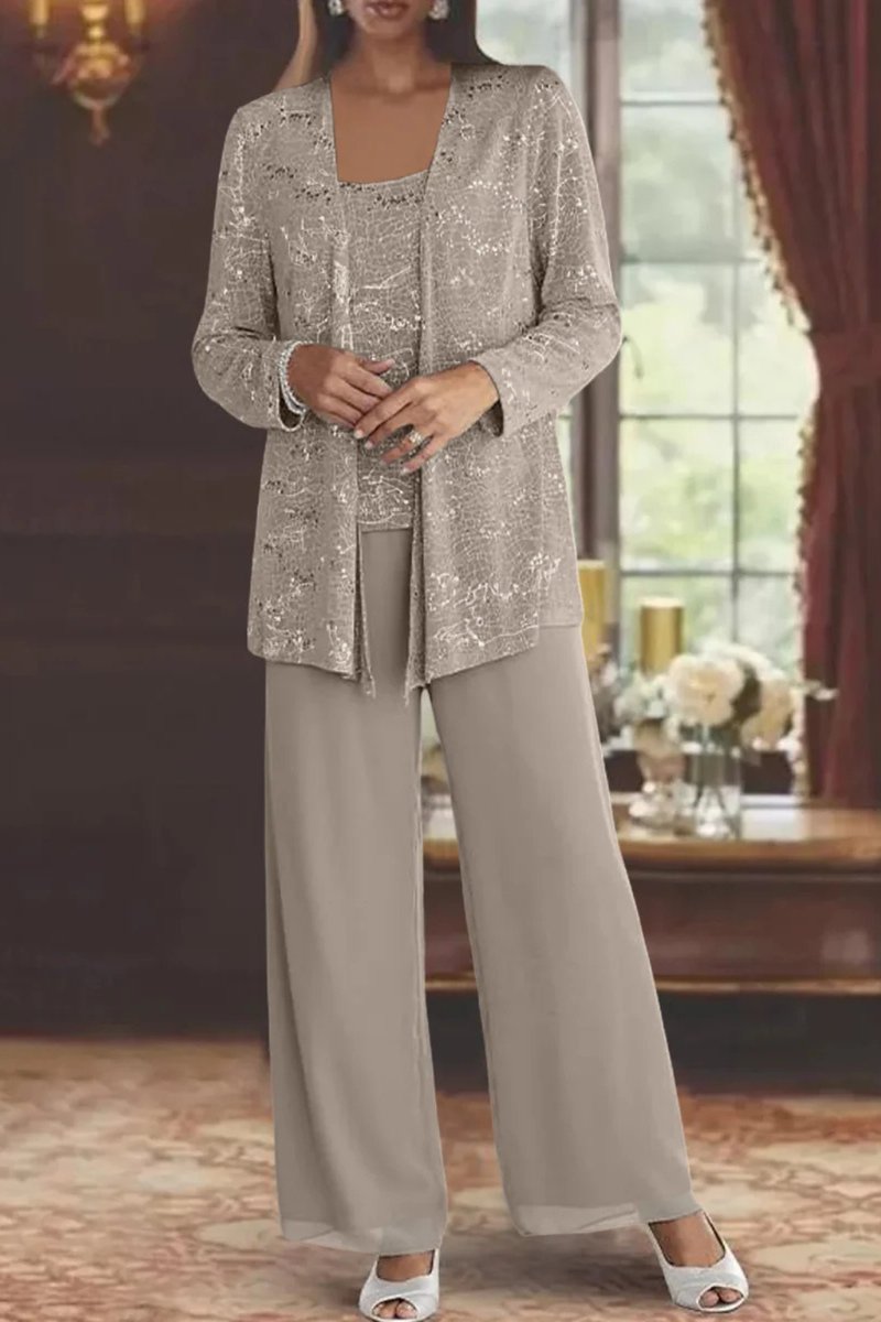Florence | Women's Sequined Wide-Leg Three-Piece Occasion Set