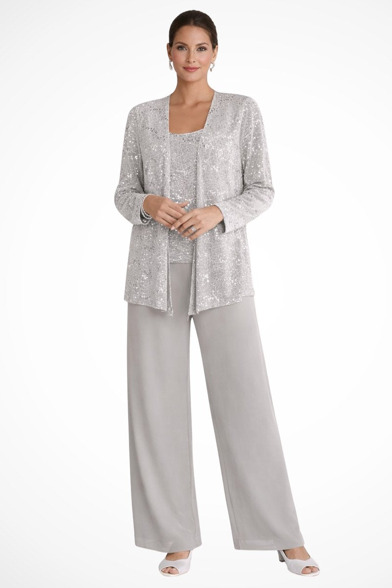 Florence | Women's Sequined Wide-Leg Three-Piece Occasion Set