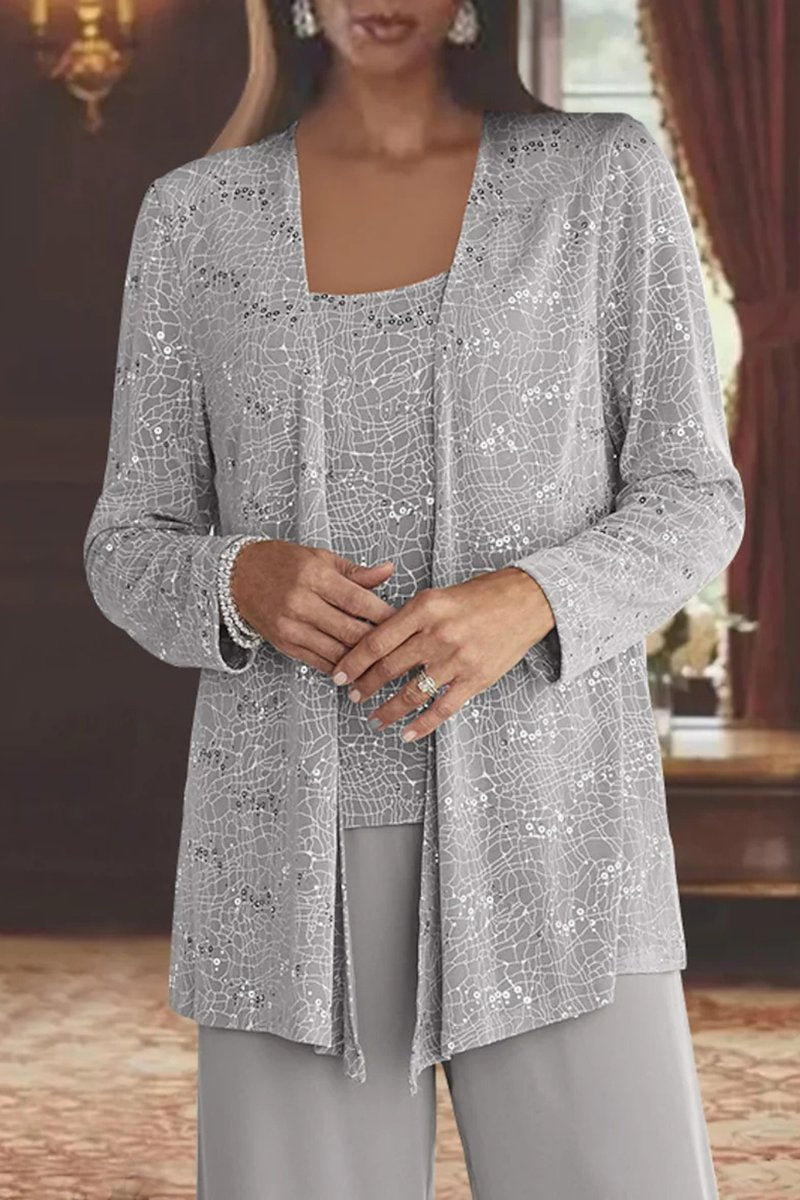 Florence | Women's Sequined Wide-Leg Three-Piece Occasion Set