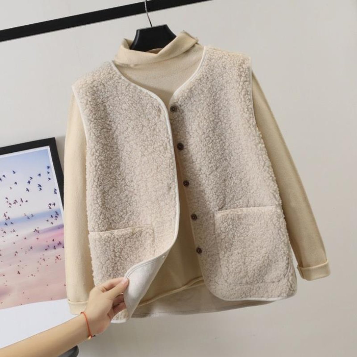 Isla | Women's Sherpa Fleece Button-Front Sleeveless Gilet