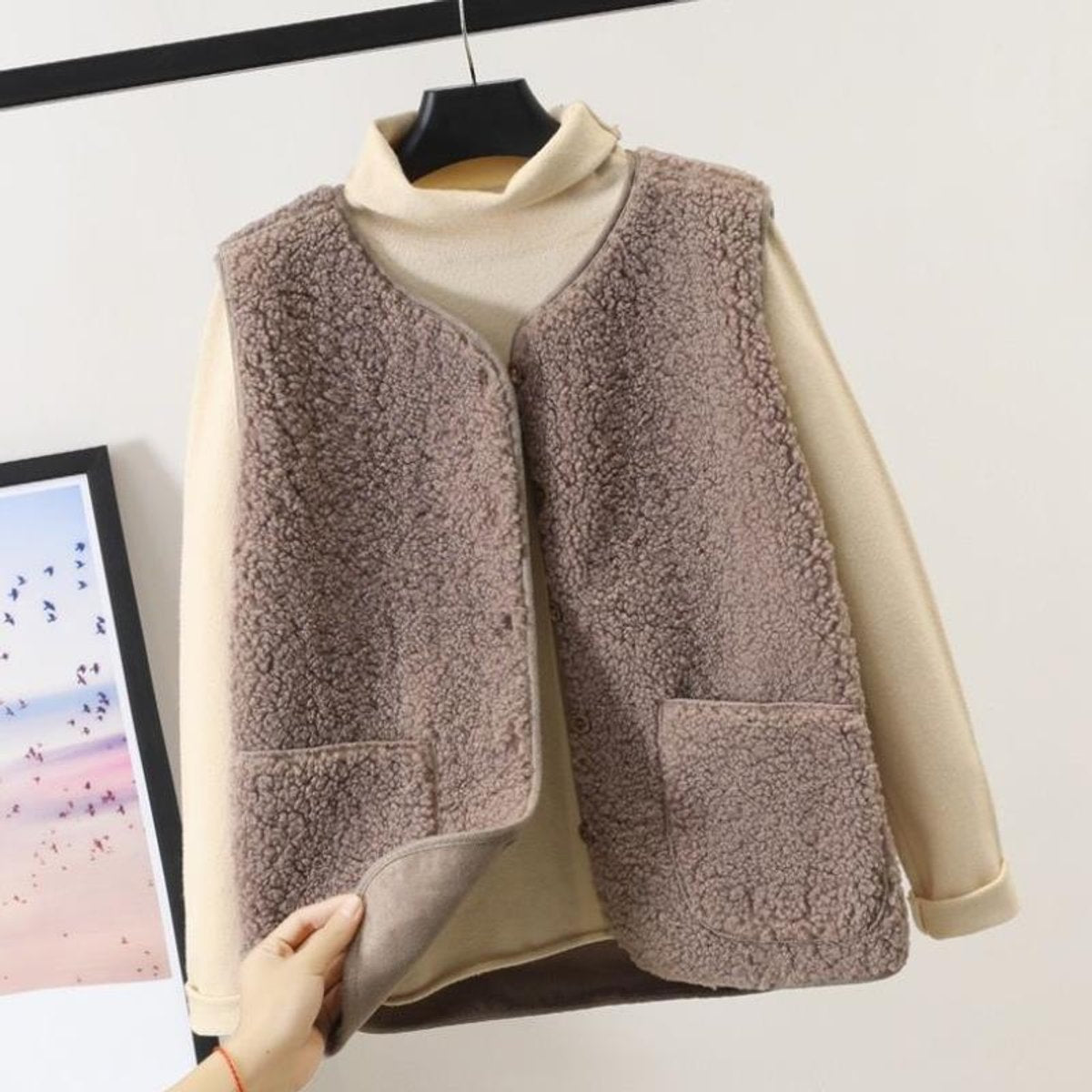 Isla | Women's Sherpa Fleece Button-Front Sleeveless Gilet