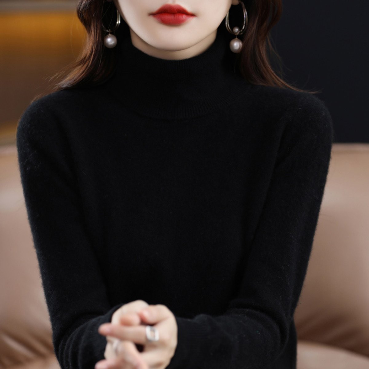 Rosie | Women's Slim-Fit Cashmere Blend Turtleneck Jumper