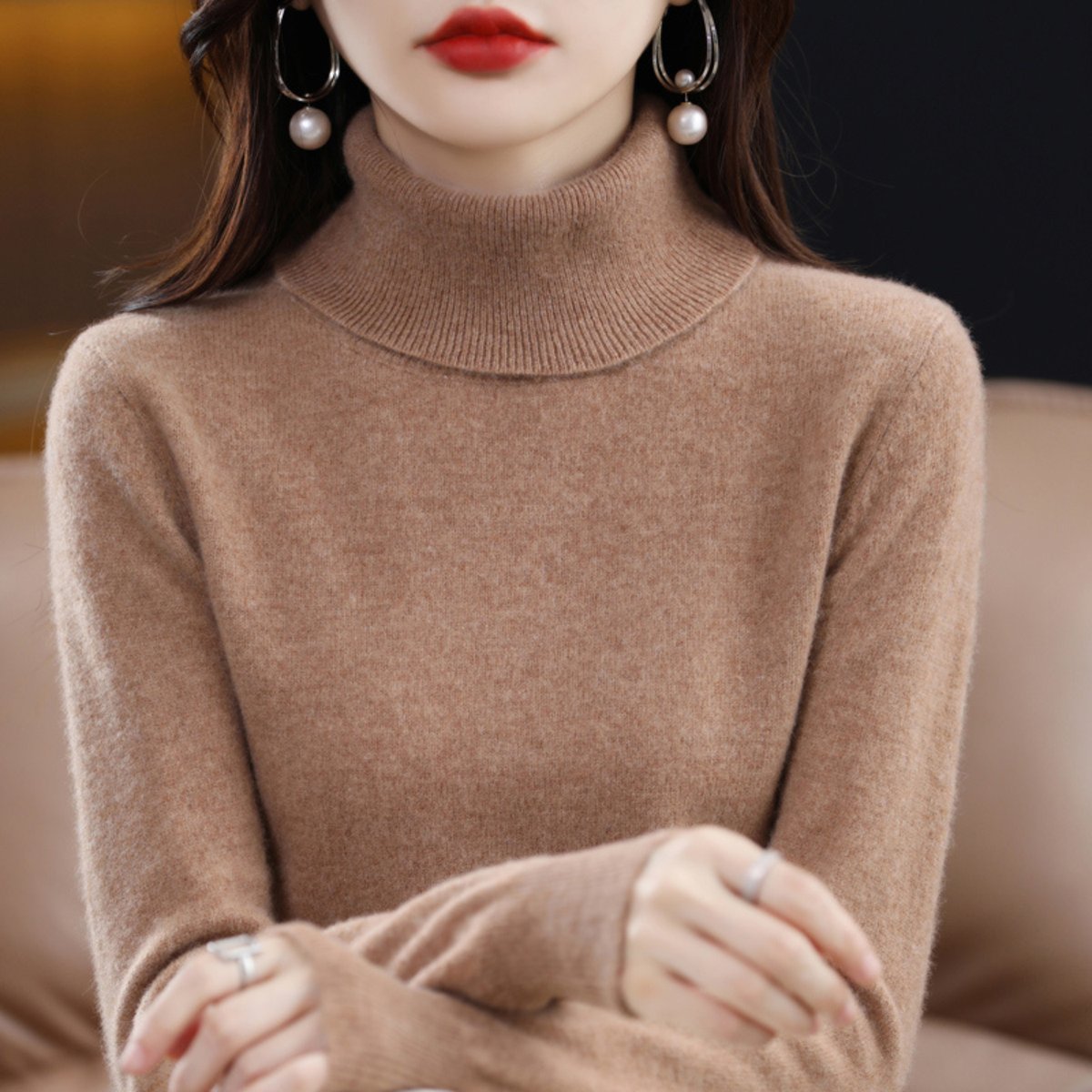 Rosie | Women's Slim-Fit Cashmere Blend Turtleneck Jumper