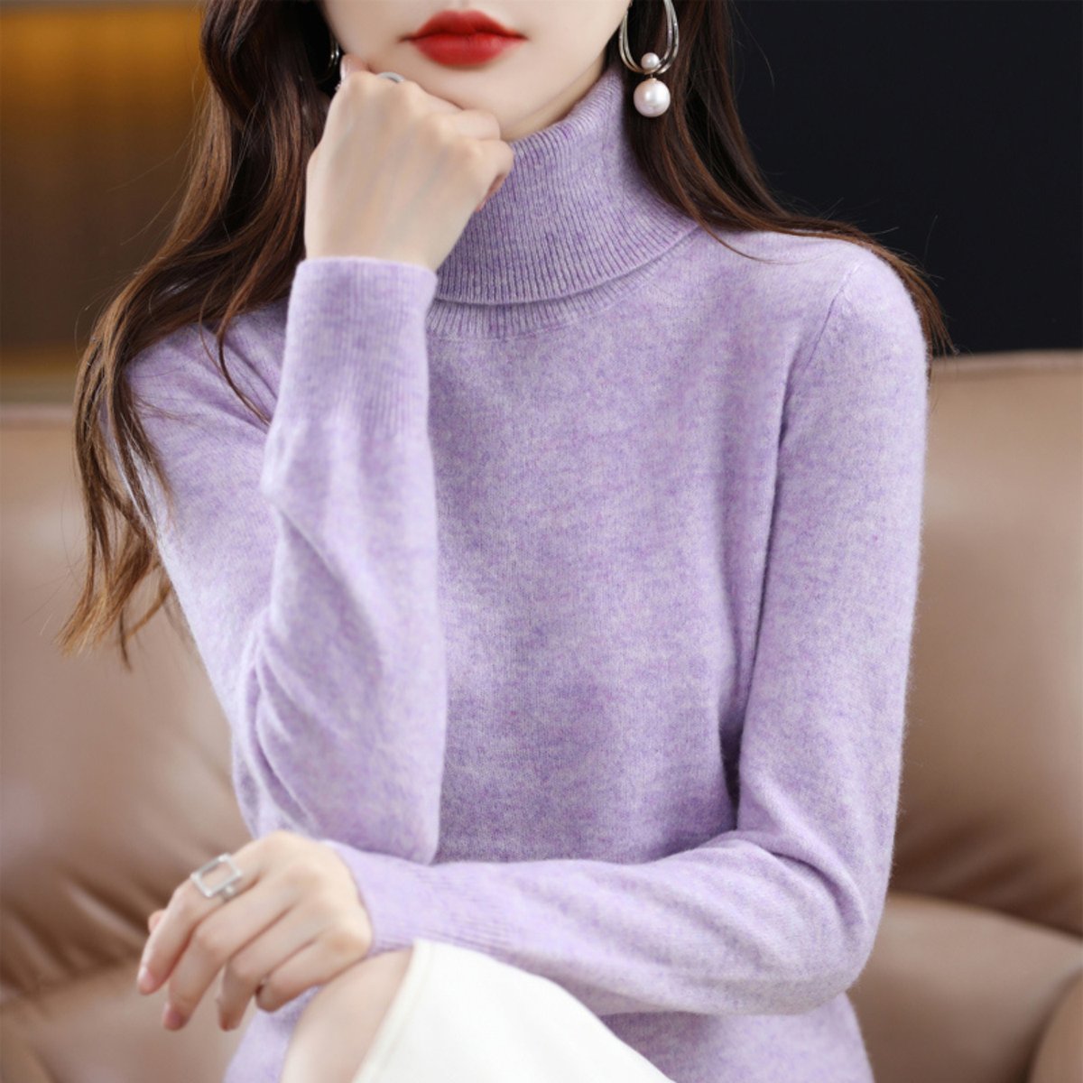 Rosie | Women's Slim-Fit Cashmere Blend Turtleneck Jumper