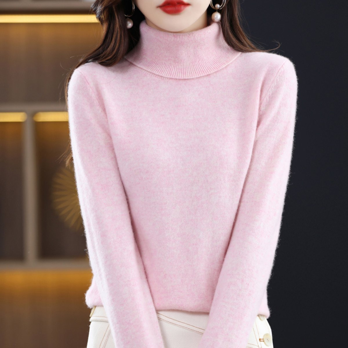 Rosie | Women's Slim-Fit Cashmere Blend Turtleneck Jumper
