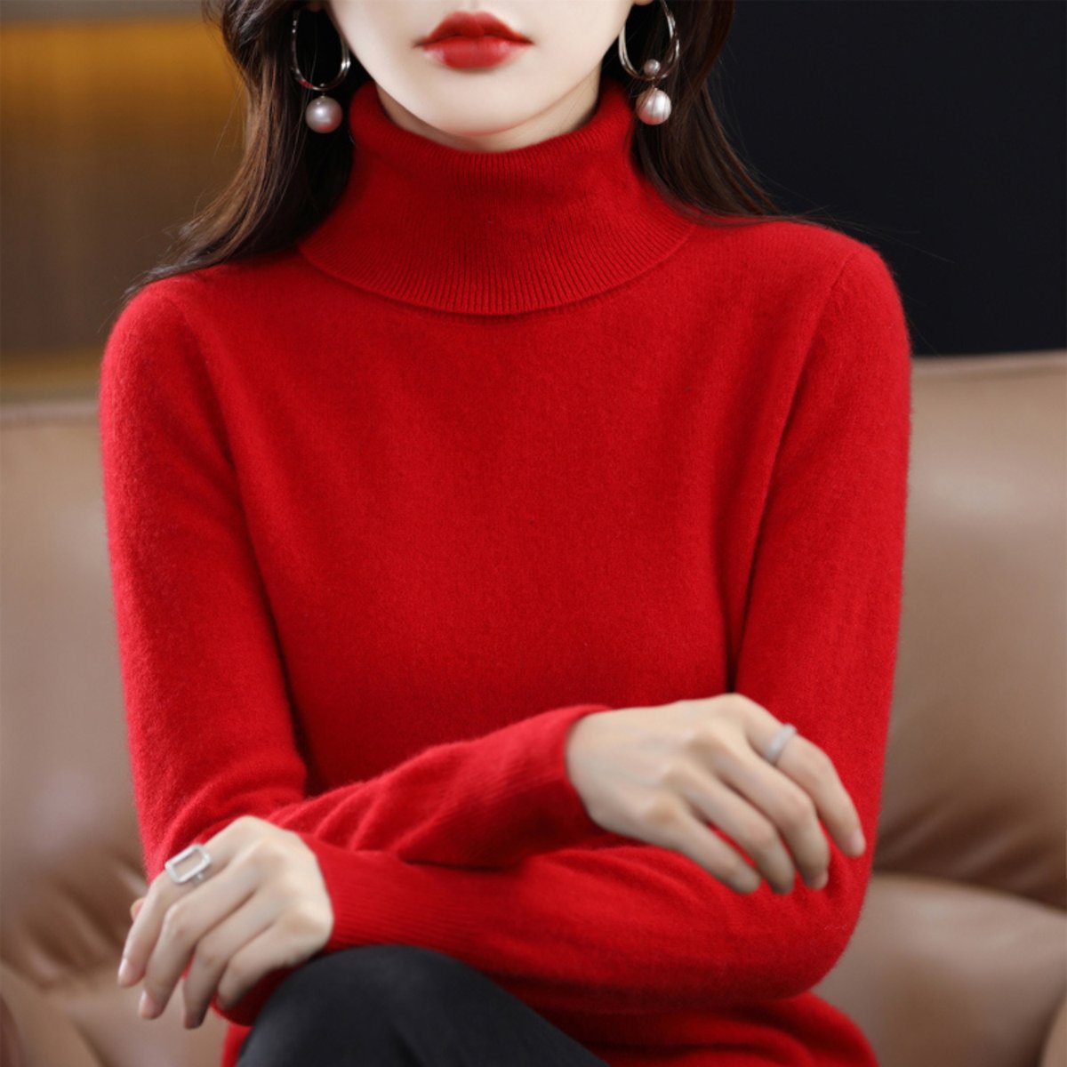Rosie | Women's Slim-Fit Cashmere Blend Turtleneck Jumper