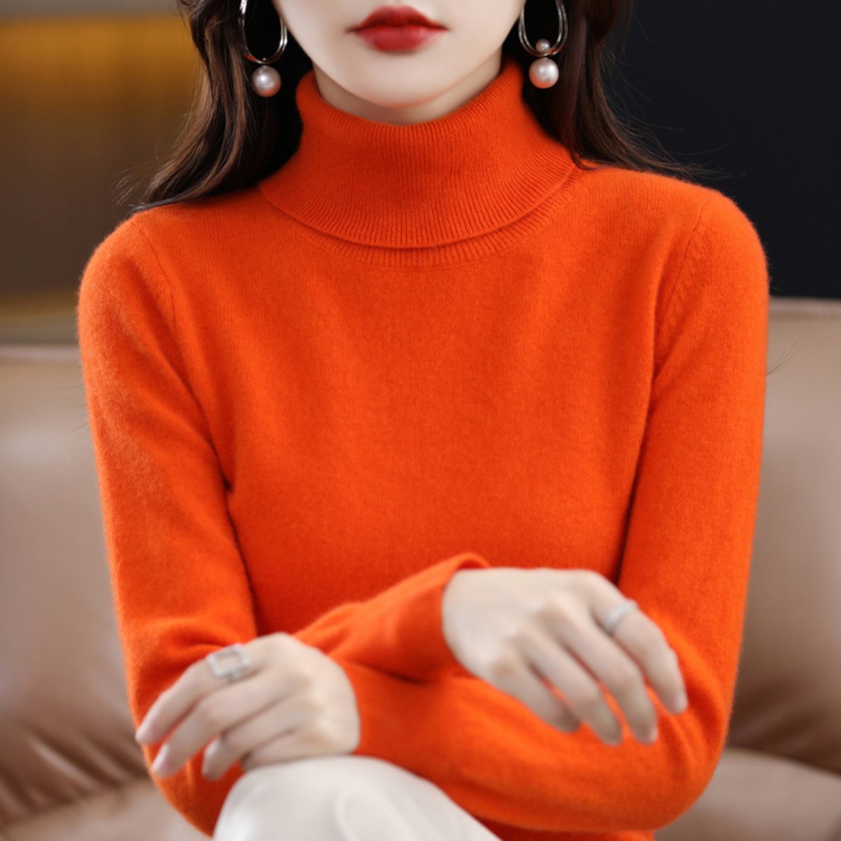 Rosie | Women's Slim-Fit Cashmere Blend Turtleneck Jumper