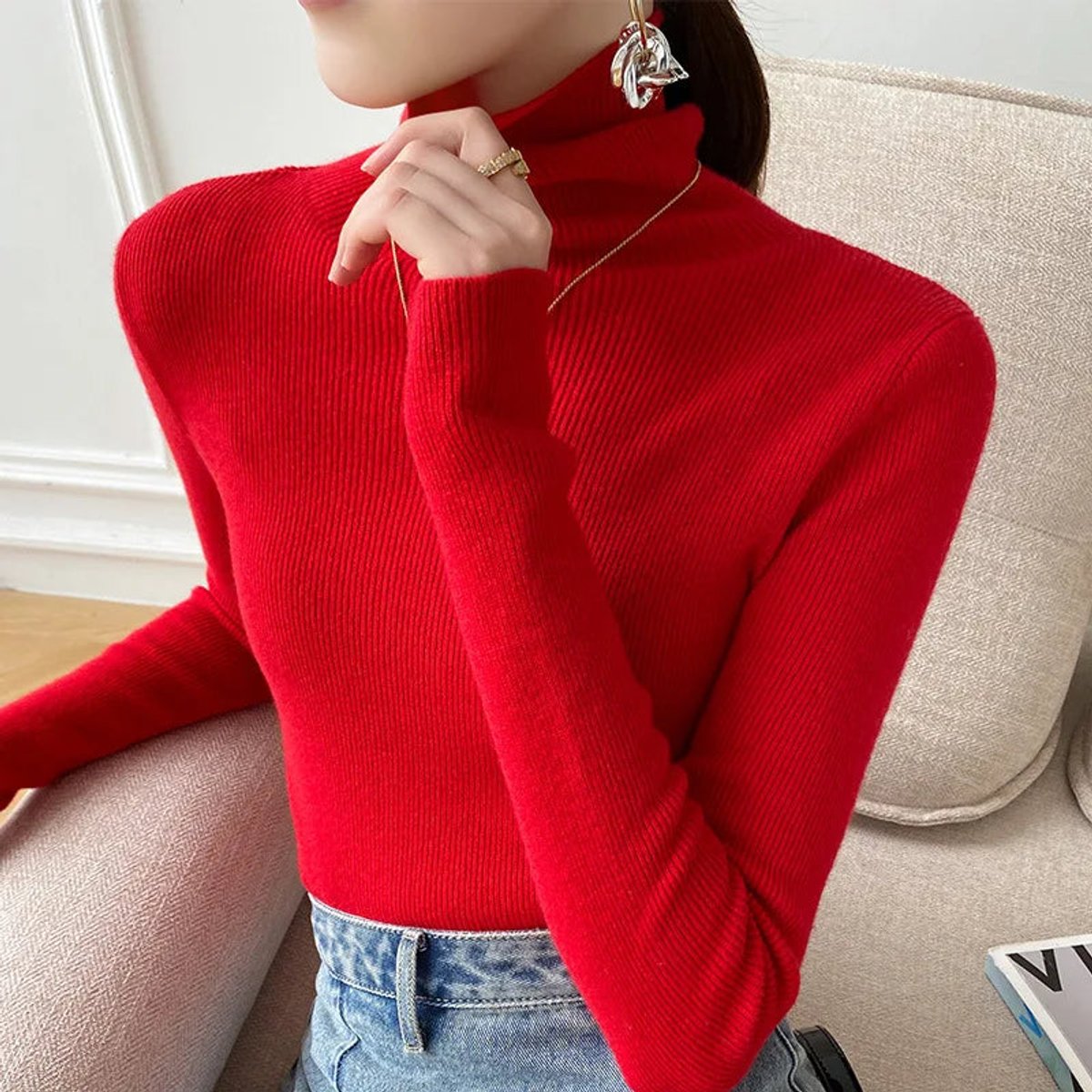Ivy | Women's Slim-Fit Cashmere Turtleneck Jumper