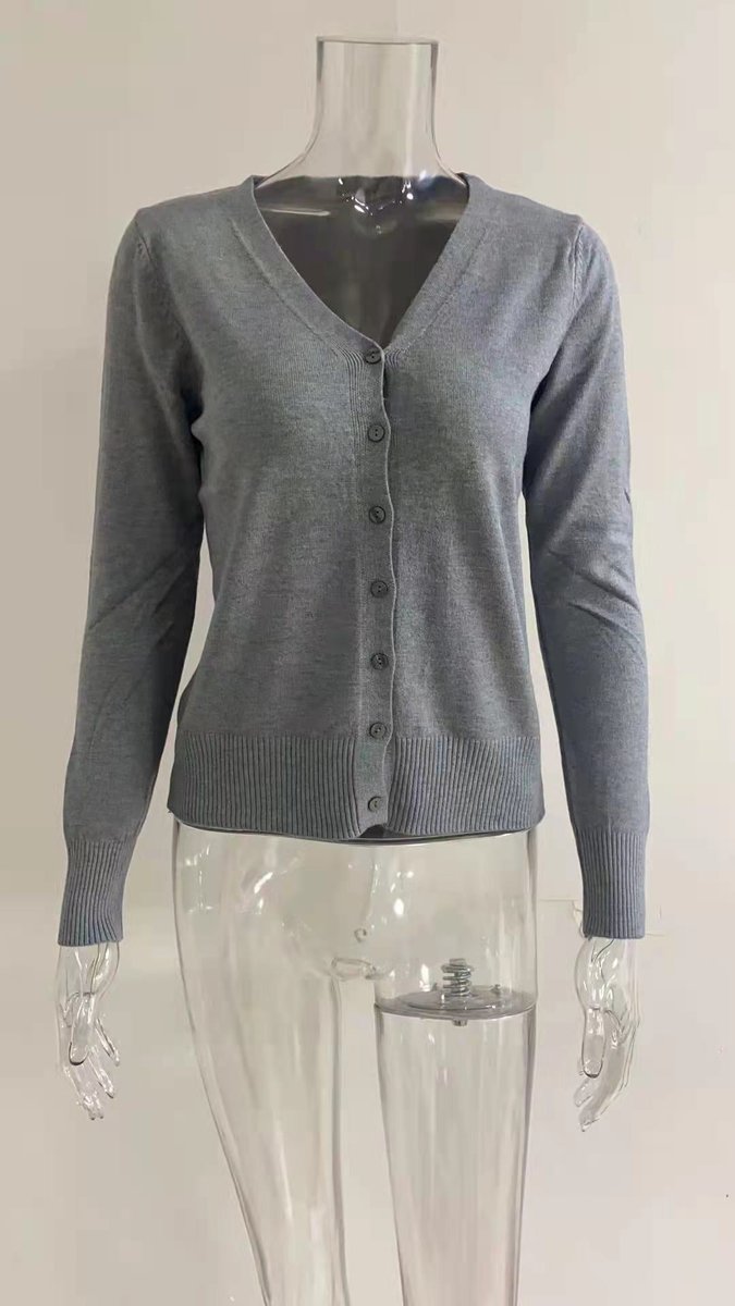 Evelyn | Women's V-Neck Button-Front Knit Cardigan