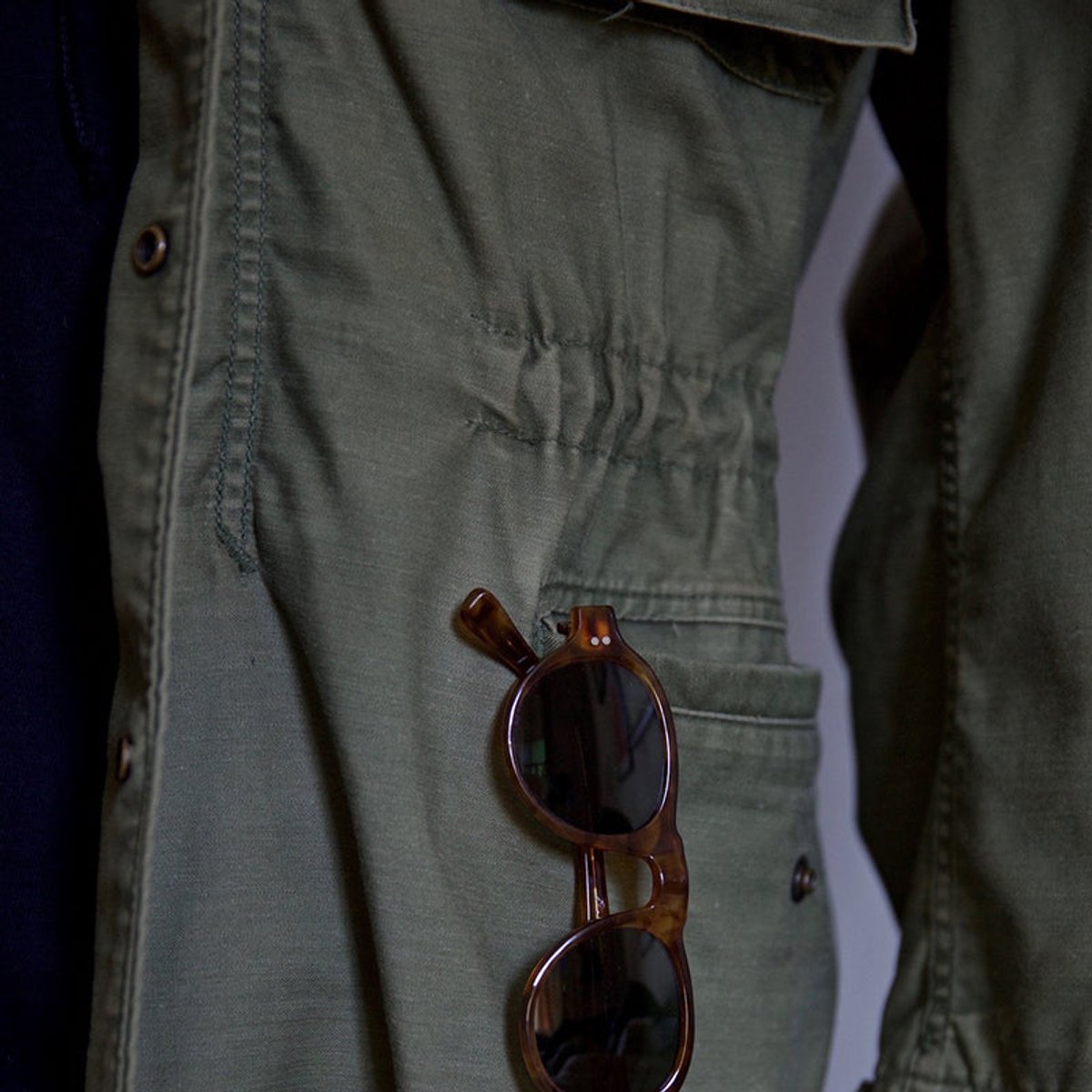 Sophie | Men's Vintage Military Field Jacket Hidden Hood Cargo Pockets