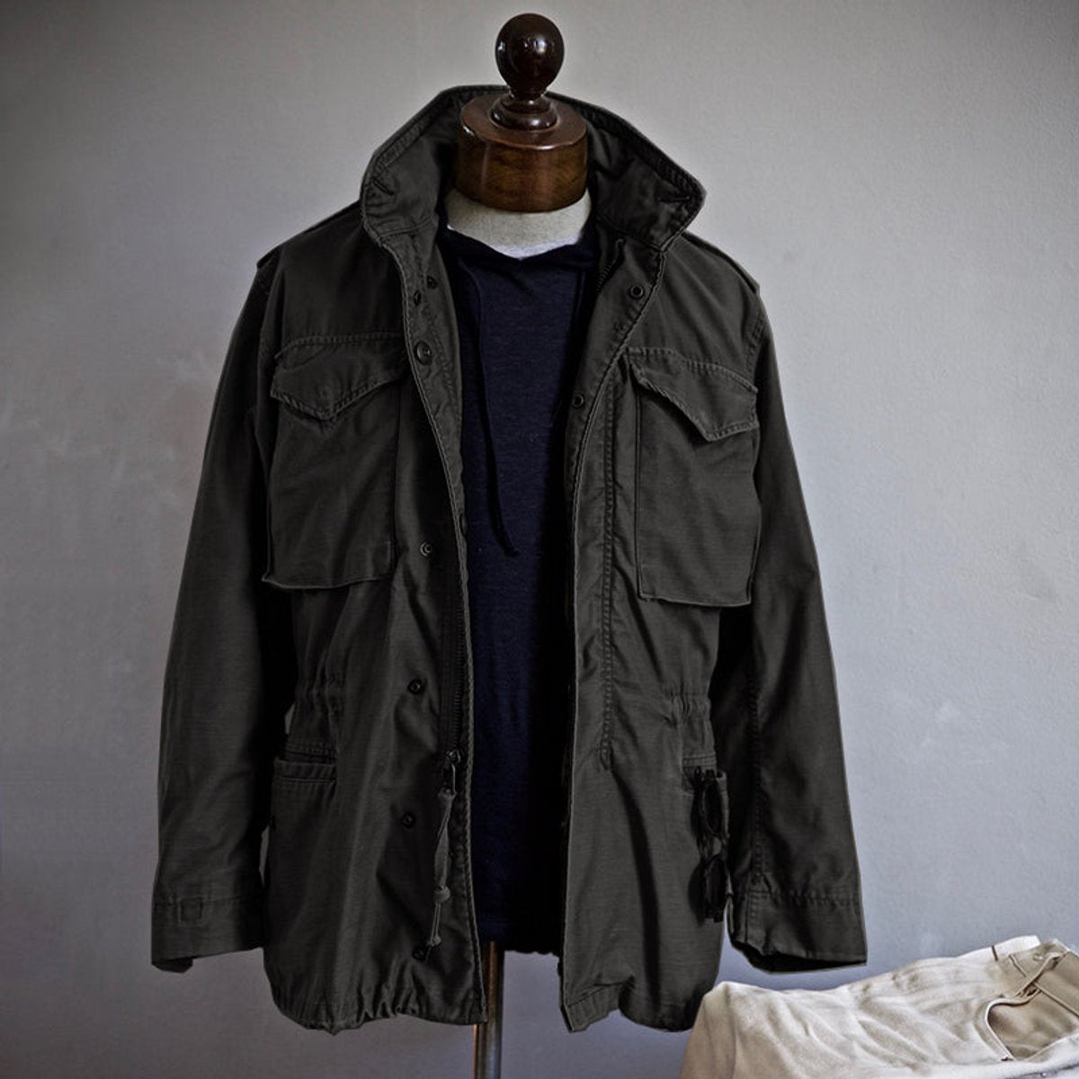 Sophie | Men's Vintage Military Field Jacket Hidden Hood Cargo Pockets