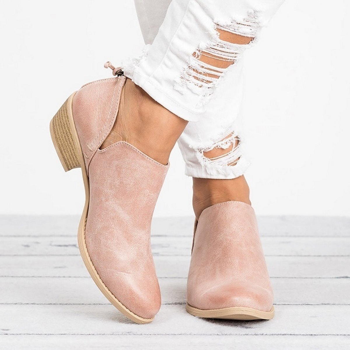 Rosie | Women's Vintage Slip-On Block Heel Ankle Boots