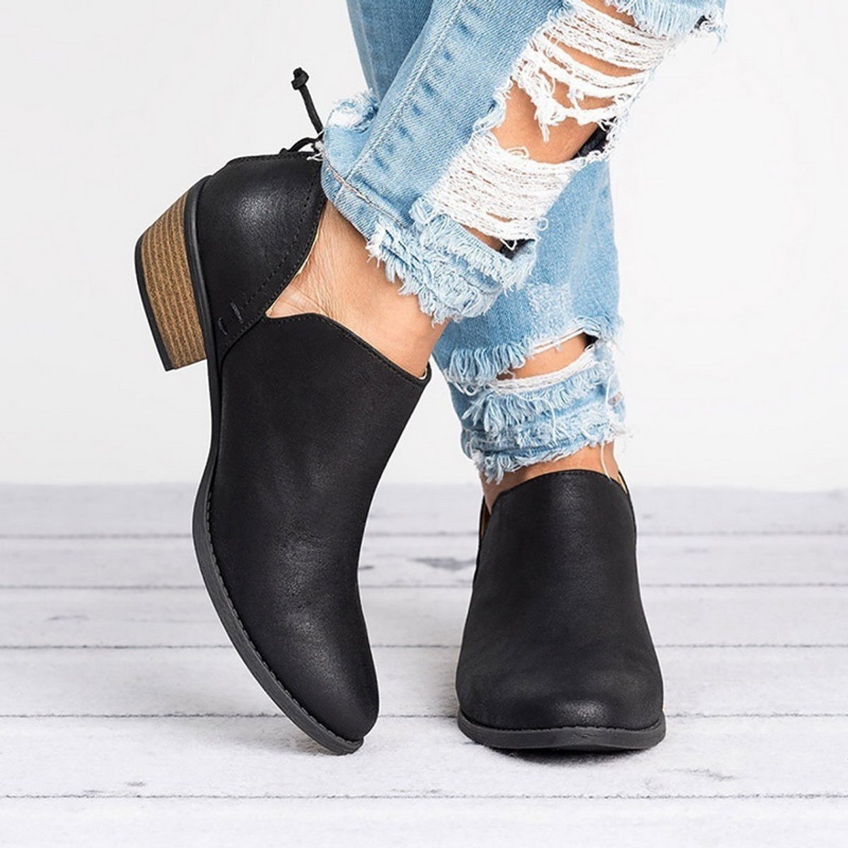 Rosie | Women's Vintage Slip-On Block Heel Ankle Boots
