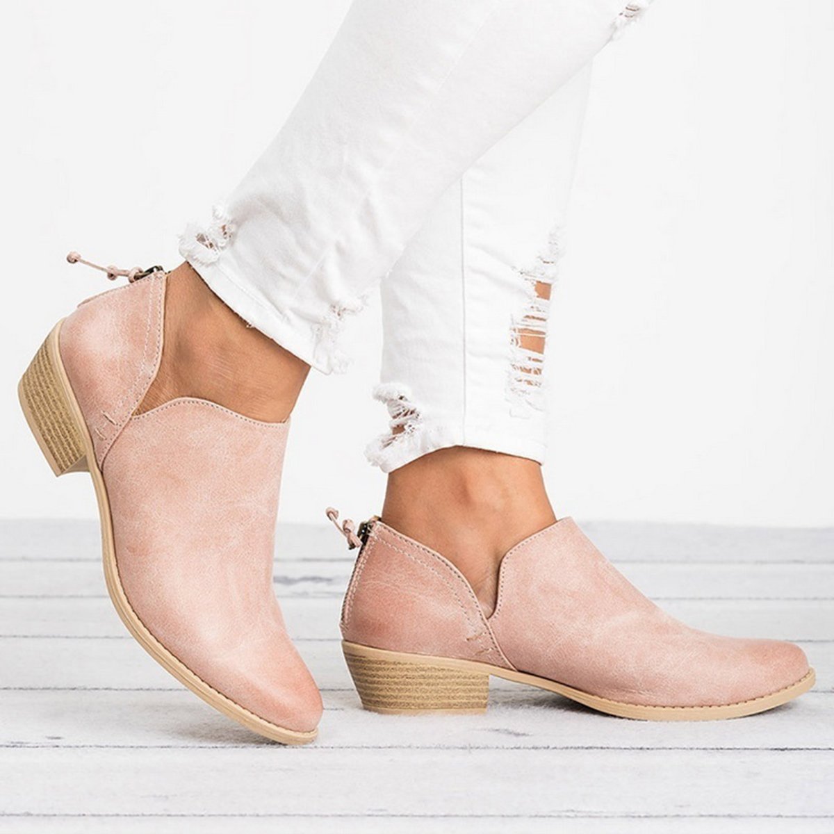 Rosie | Women's Vintage Slip-On Block Heel Ankle Boots