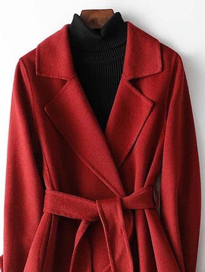 Sienna | Women's Winter Coat Belted Wrap A-Line Long Outerwear