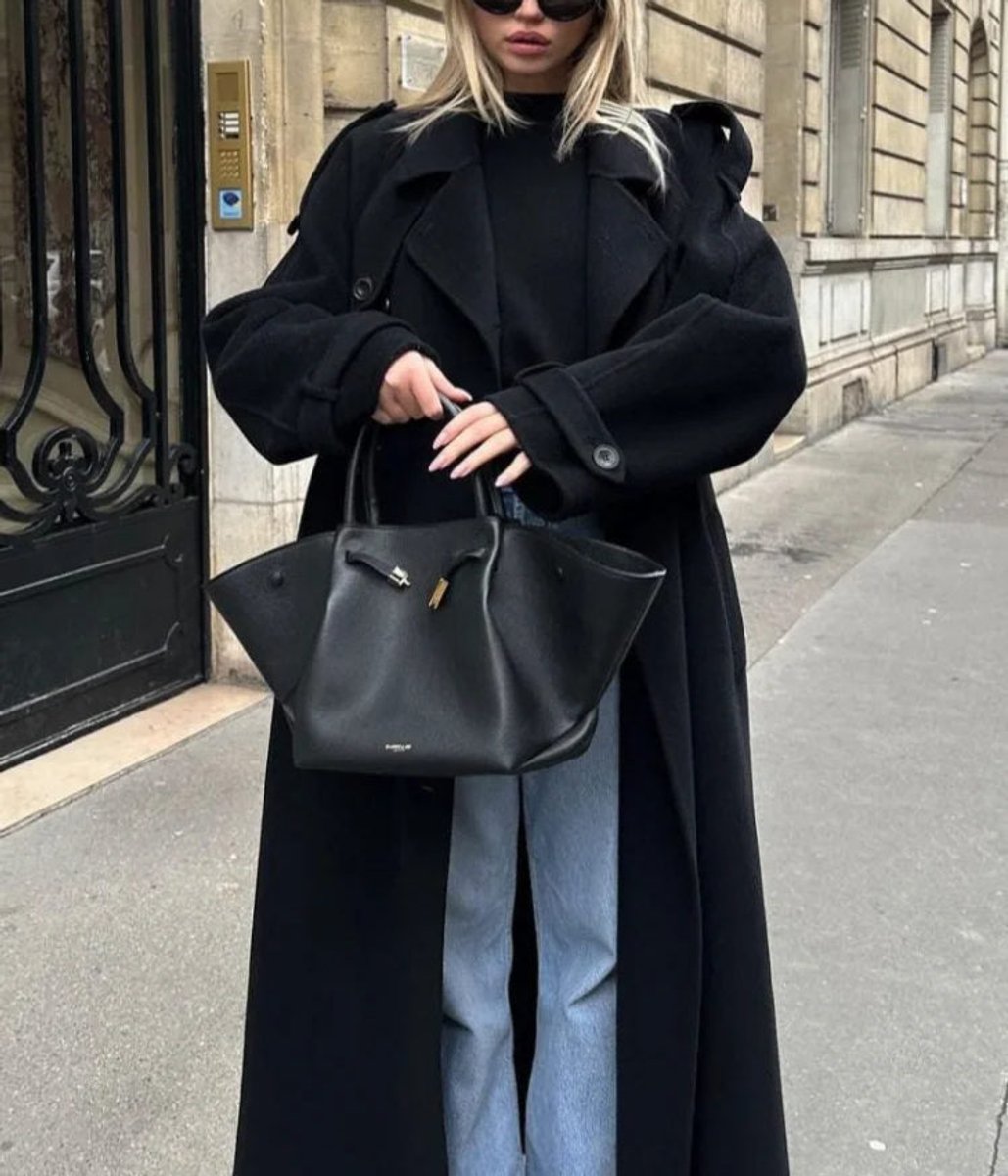 Ivy | Women's Winter Coat Long Double-Breasted Belted Wool-Look Trench